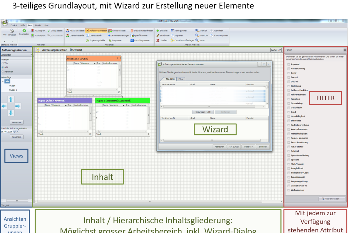 Seitenlayout mit Wizard in MIL Office, Version 4